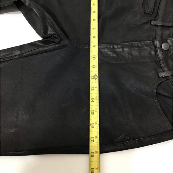 Soft Surroundings Black Wax Coated Embroidered Denim Jeans - Picture 8 of 10